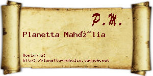 Planetta Mahália névjegykártya